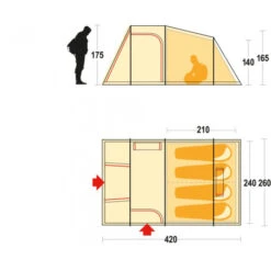 Tenda Ferrino Meteora 4 -Offerta economica Brunner tenda ferrino meteora 4 family ampia spaziosa abside anteriore campeggio stanziale 2
