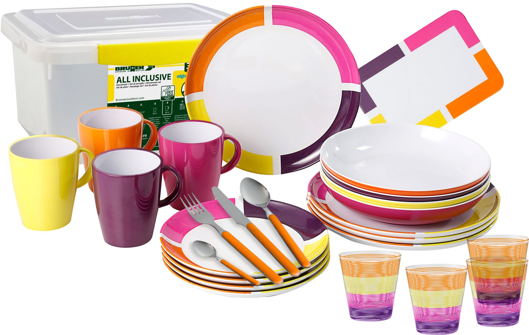 Offerta economica Brunner 17 Offerta economica Brunner -Offerta economica Brunner all inclusive melamine set storage box container bowls plate mugs multi colour allincflame